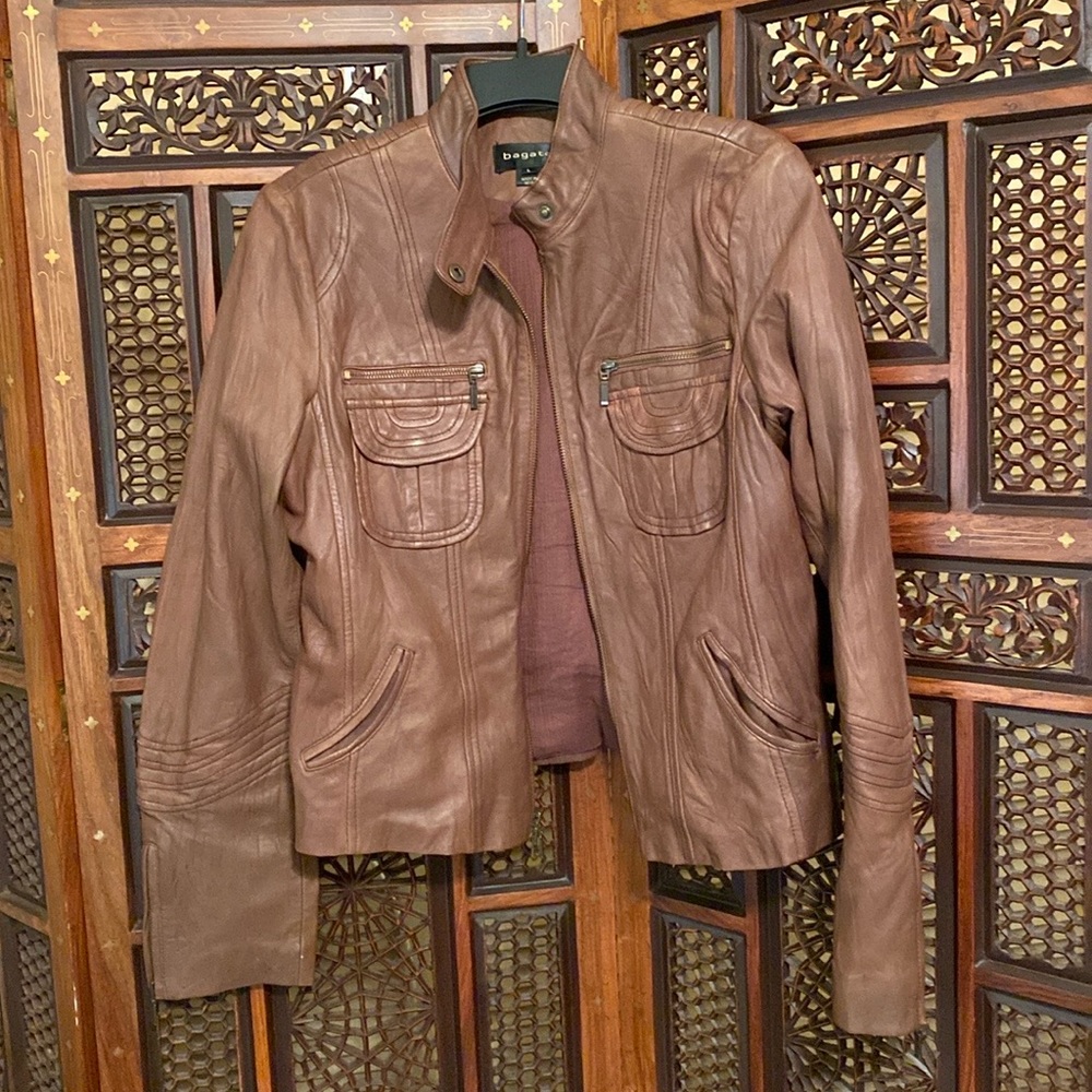 Bagatelle leather jacket, beautiful brown color
